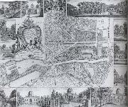 unknow artist Plan and views of Chiswick House oil on canvas